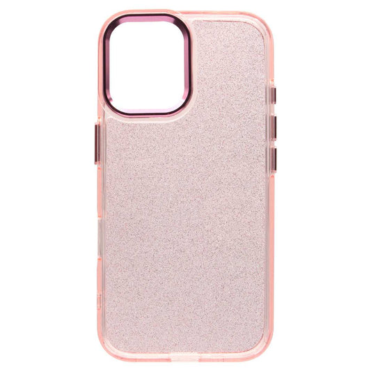 iPhone 16 Plus Bling Shiny TPU+PC Clear Case Transparent Glitter Pink - CellularPort