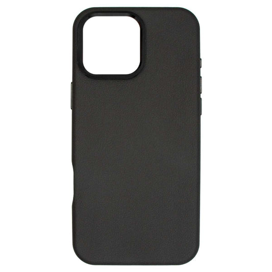 iPhone 16 Pro Luxury Vegan Soft Premium PU Leather Magnetic Cover with Metal Camera Case Black - CellularPort