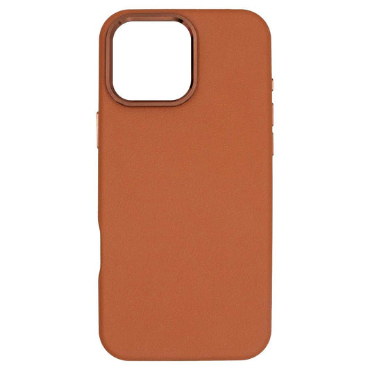 iPhone 16 Pro Luxury Vegan Soft Premium PU Leather Magnetic Cover with Metal Camera Case Khaki - CellularPort