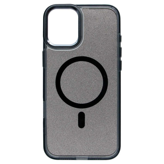 iPhone 16 Bling Shiny Magnetic TPU+PC Clear Case With Lens Bracket Camera Stand Glitter Black - CellularPort