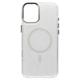 iPhone 16 Plus Bling Shiny Magnetic TPU+PC Clear Case With Lens Bracket Camera Stand Glitter White - CellularPort