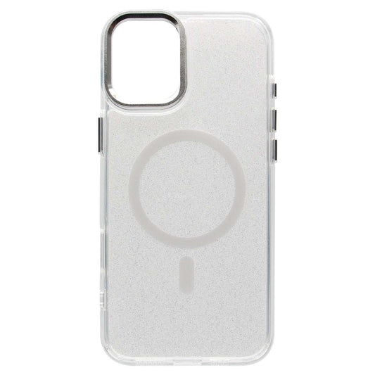 iPhone 16 Pro Bling Shiny Magnetic TPU+PC Clear Case With Lens Bracket Camera Stand Glitter White - CellularPort