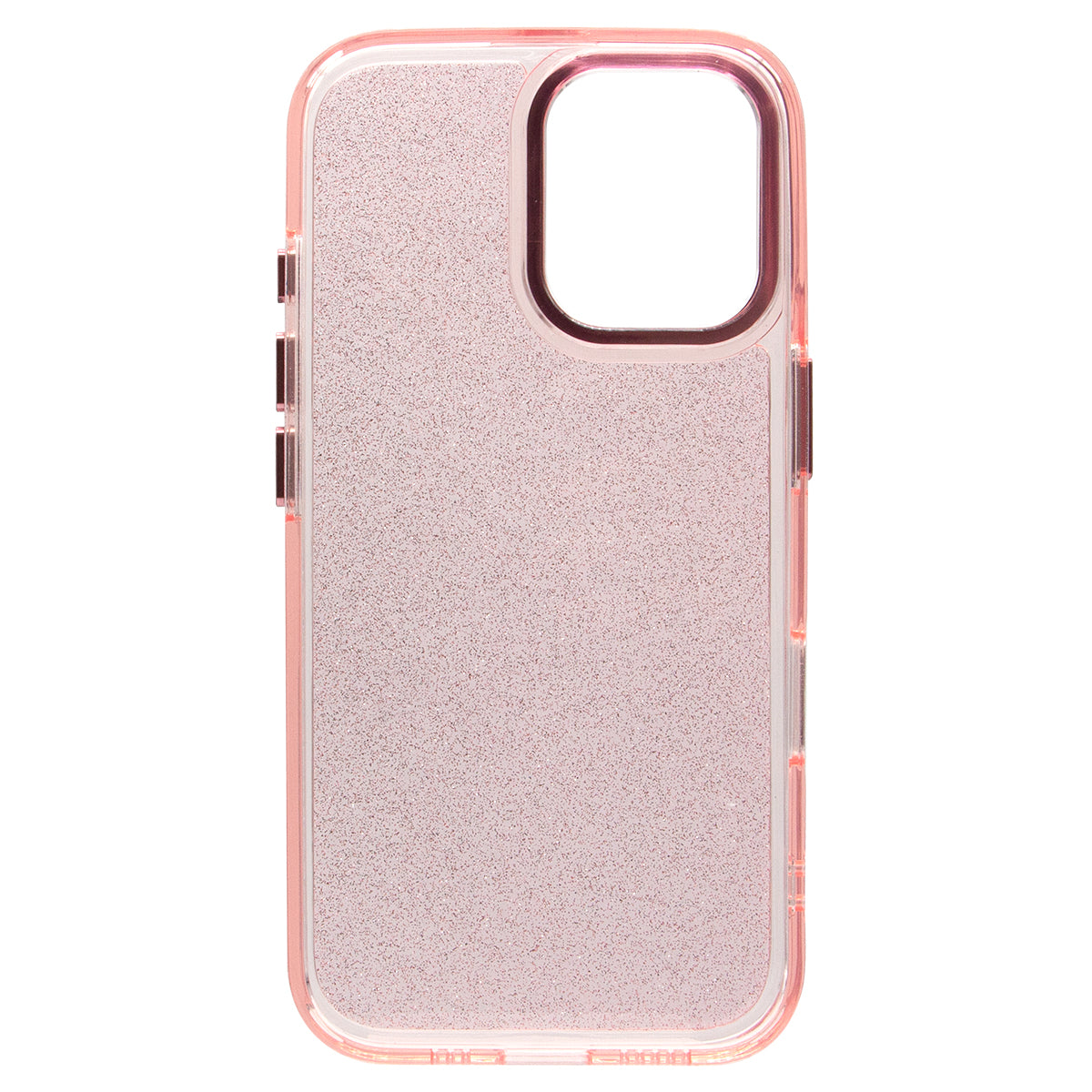 iPhone 16 Bling Shiny TPU+PC Clear Case Transparent Glitter Pink