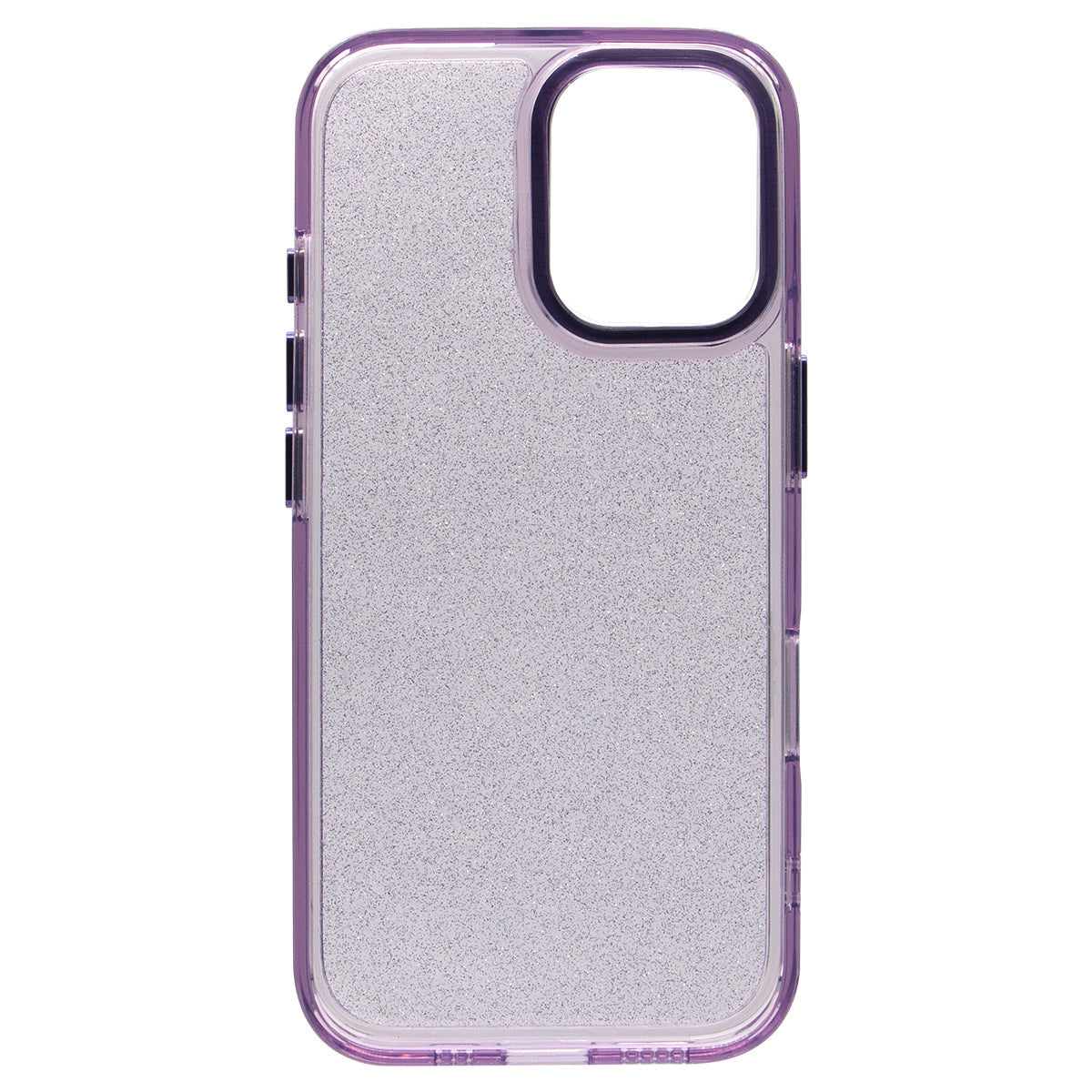 iPhone 16 Bling Shiny TPU+PC Clear Case Transparent Glitter Purple