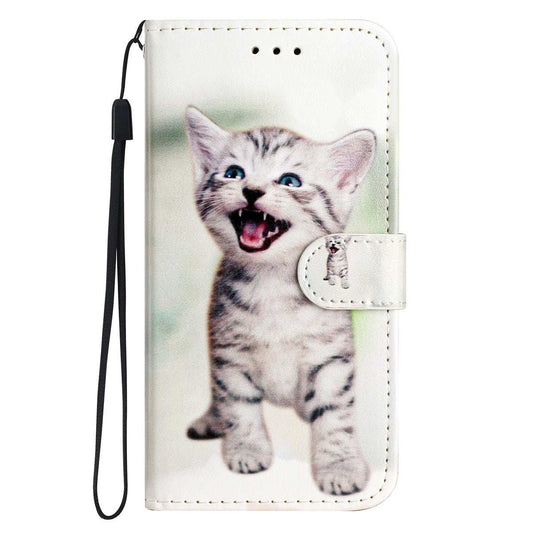 Samsung S24 Ultra Flip PU Leather Wallet 3D Print Cat With Wrist Strap Case - CellularPort