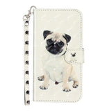 IPhone 15 Pro Flip PU Leather Wallet 3D Print Dog With Wrist Strap Case - CellularPort