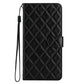 IPhone 15 Pro Flip PU Leather Wallet 3D Print Rhombus Case Black - CellularPort