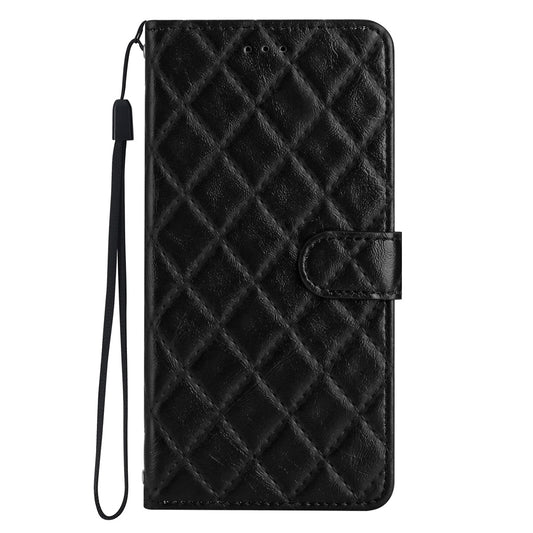 IPhone 15 Pro Flip PU Leather Wallet 3D Print Rhombus Case Black