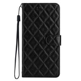 IPhone 15 Pro Flip PU Leather Wallet 3D Print Rhombus Case Black - CellularPort