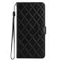 IPhone 15 Pro Max Flip PU Leather Wallet 3D Print Rhombus Case Black