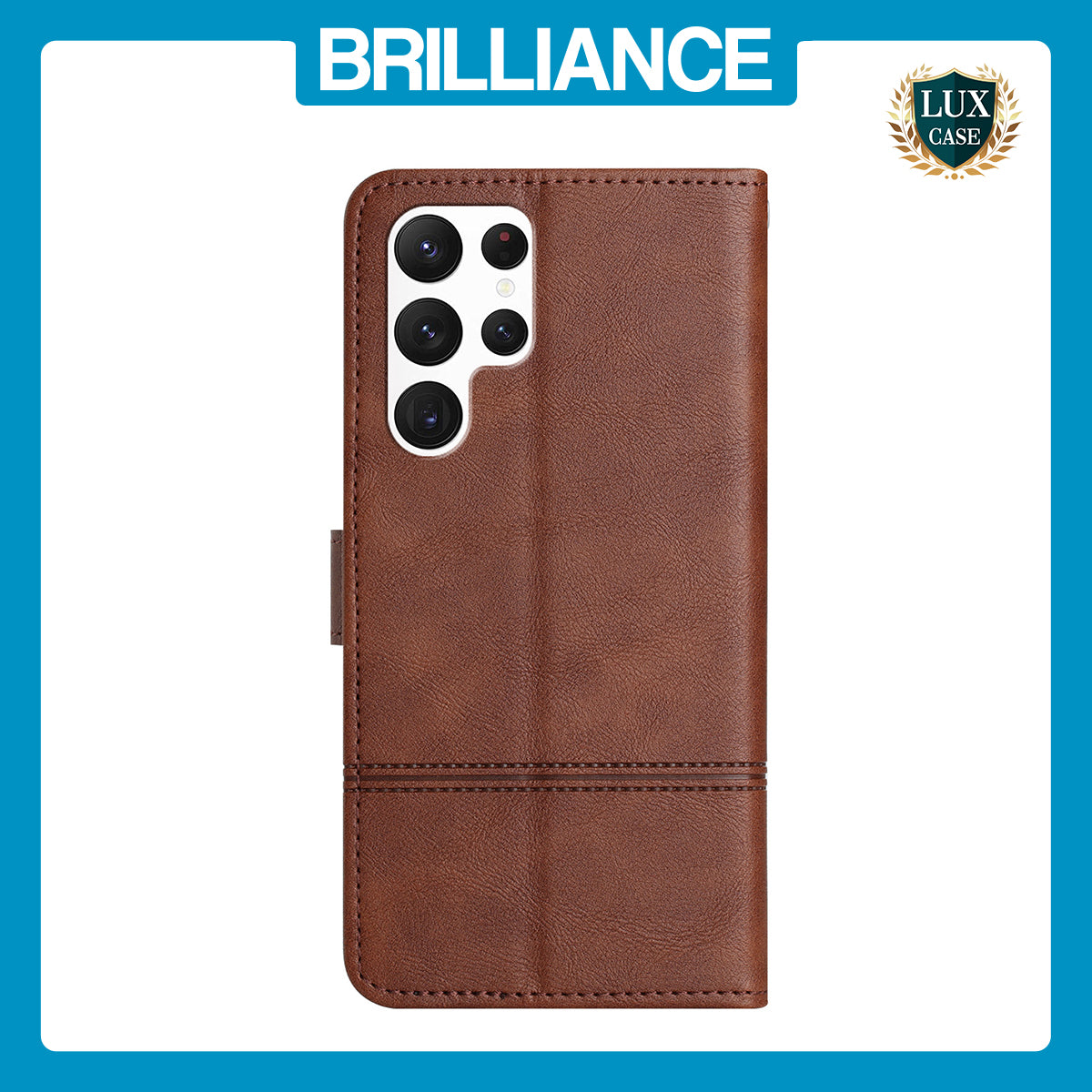 Samsung S23 Ultra Dark Brown ShockProof Wallet Case