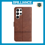 Samsung S23 Ultra Dark Brown ShockProof Wallet Case