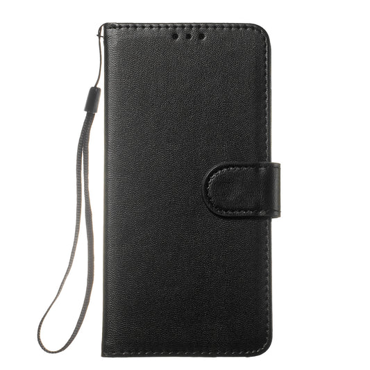 IPhone 15 Pro Flip PU Leather Wallet Classic Card Pockets With Wrist Strap Case Black