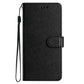 Samsung S24 Plus Flip PU Leather Wallet Silk Print Card Pockets With Wrist Strap Case Black - CellularPort