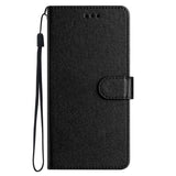 Samsung S24 Plus Flip PU Leather Wallet Silk Print Card Pockets With Wrist Strap Case Black - CellularPort