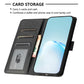 Samsung S24 Plus Flip PU Leather Wallet Silk Print Card Pockets With Wrist Strap Case Black - CellularPort