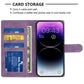 IPhone 15 Pro Flip Premium PU Leather Wallet Business Style With Card Pockets Case Purple - CellularPort