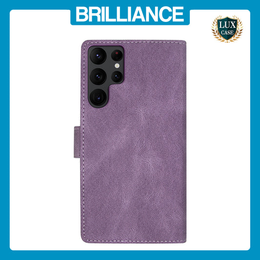 Samsung S23 Ultra Purple Premium Wallet Case