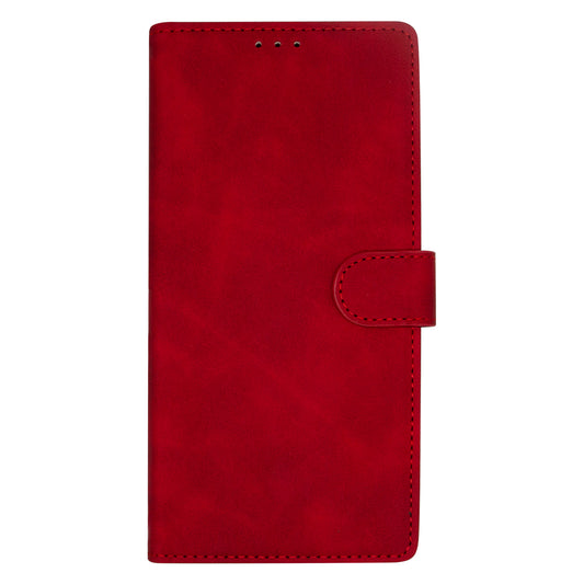 Samsung S24 Ultra Flip Premium PU Leather Wallet Business Style With Card Pockets Case Red