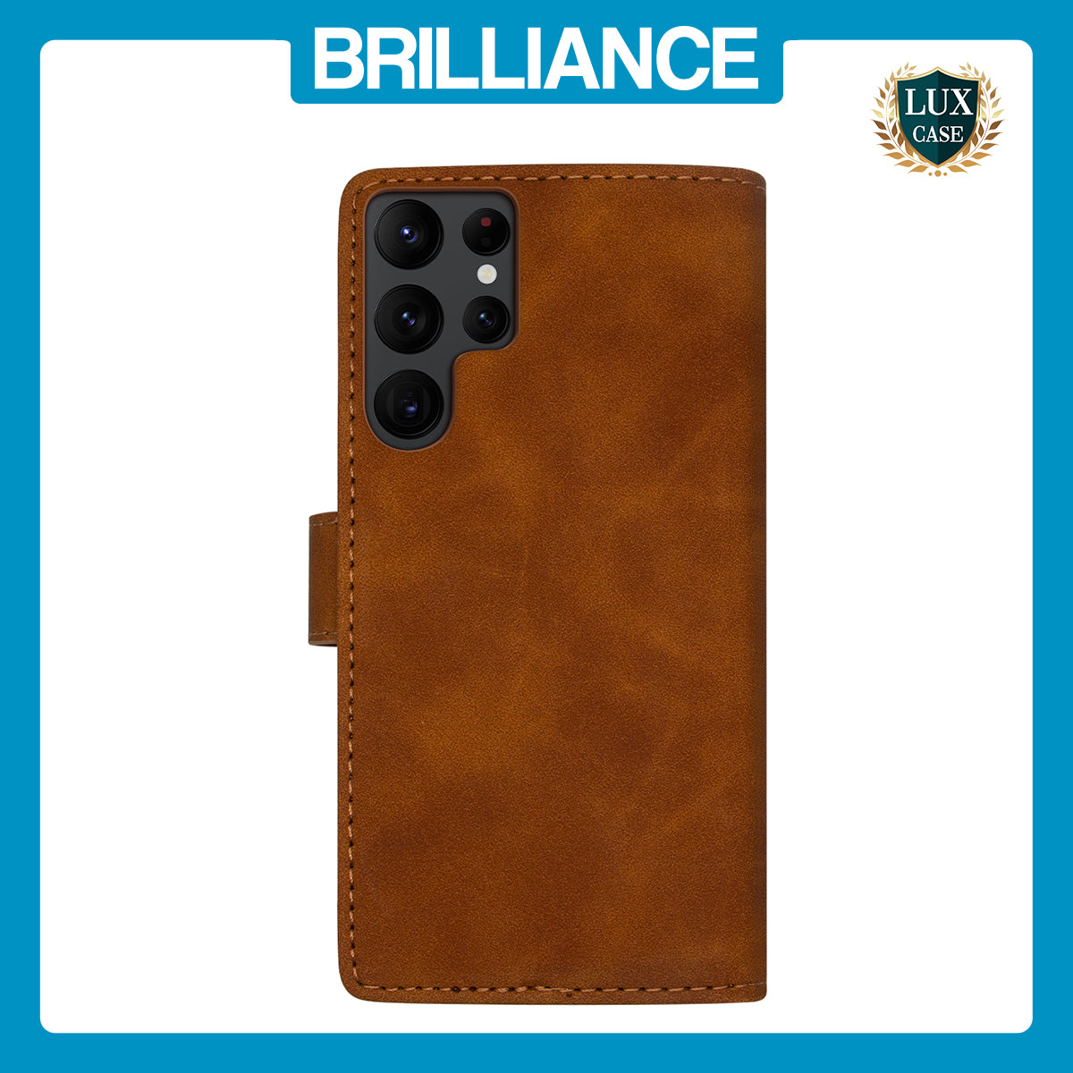 Samsung S23 Brown Premium Wallet Case