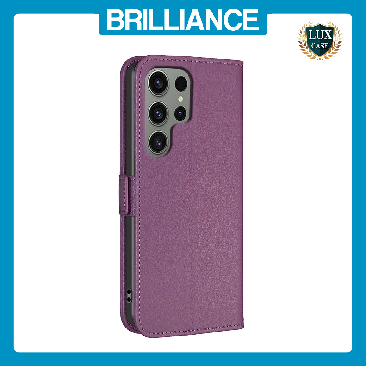 Samsung S23 Ultra Purple Leather Wallet Case