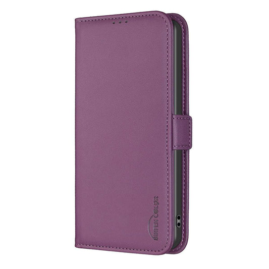 iPhone 15 Flip Book PU Leather Wallet Holder & Stand with Card Pockets Case Purple - CellularPort