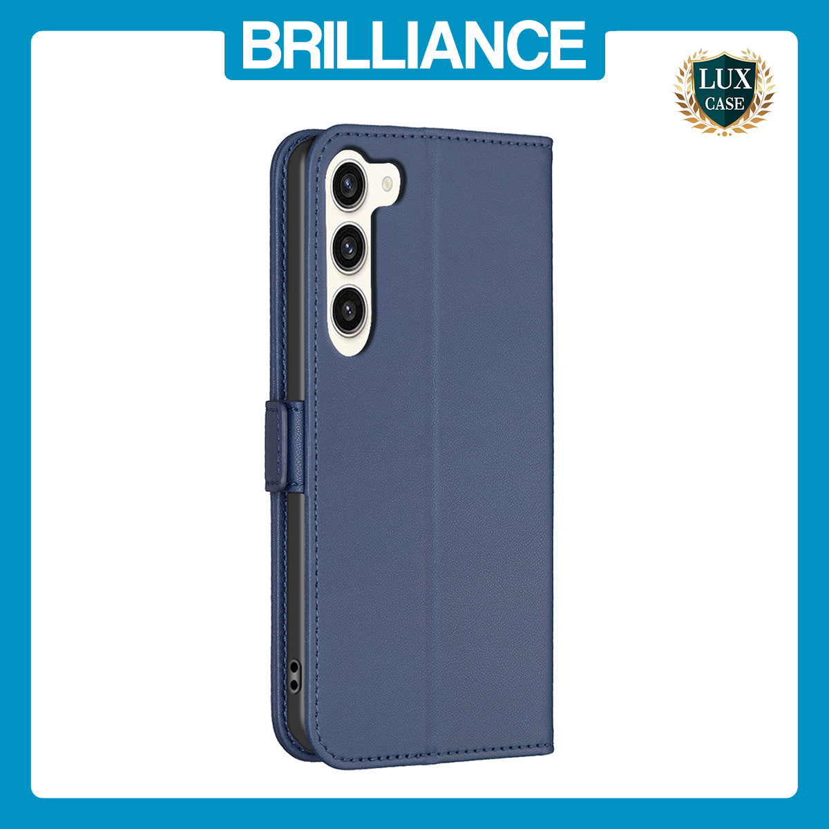 Samsung S23 Blue Leather Wallet Case