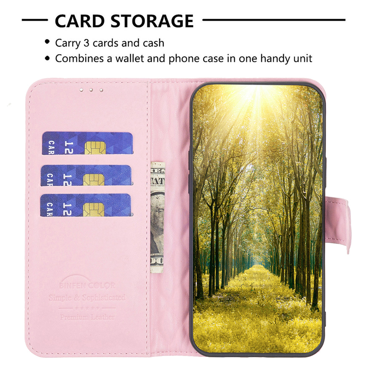 Samsung S24 Ultra Flip Book PU Real Leather Wallet Holder & Kickstand With Card Pockets Case Pink