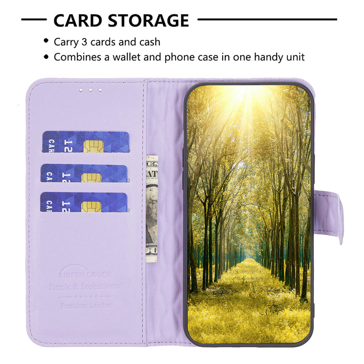 Samsung S24 Ultra Flip Book PU Real Leather Wallet Holder & Kickstand With Card Pockets Case Purple