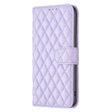 IPhone 15 Pro Max Flip Book PU Real Leather Wallet Holder & Kickstand With Card Pockets Case Purple - CellularPort