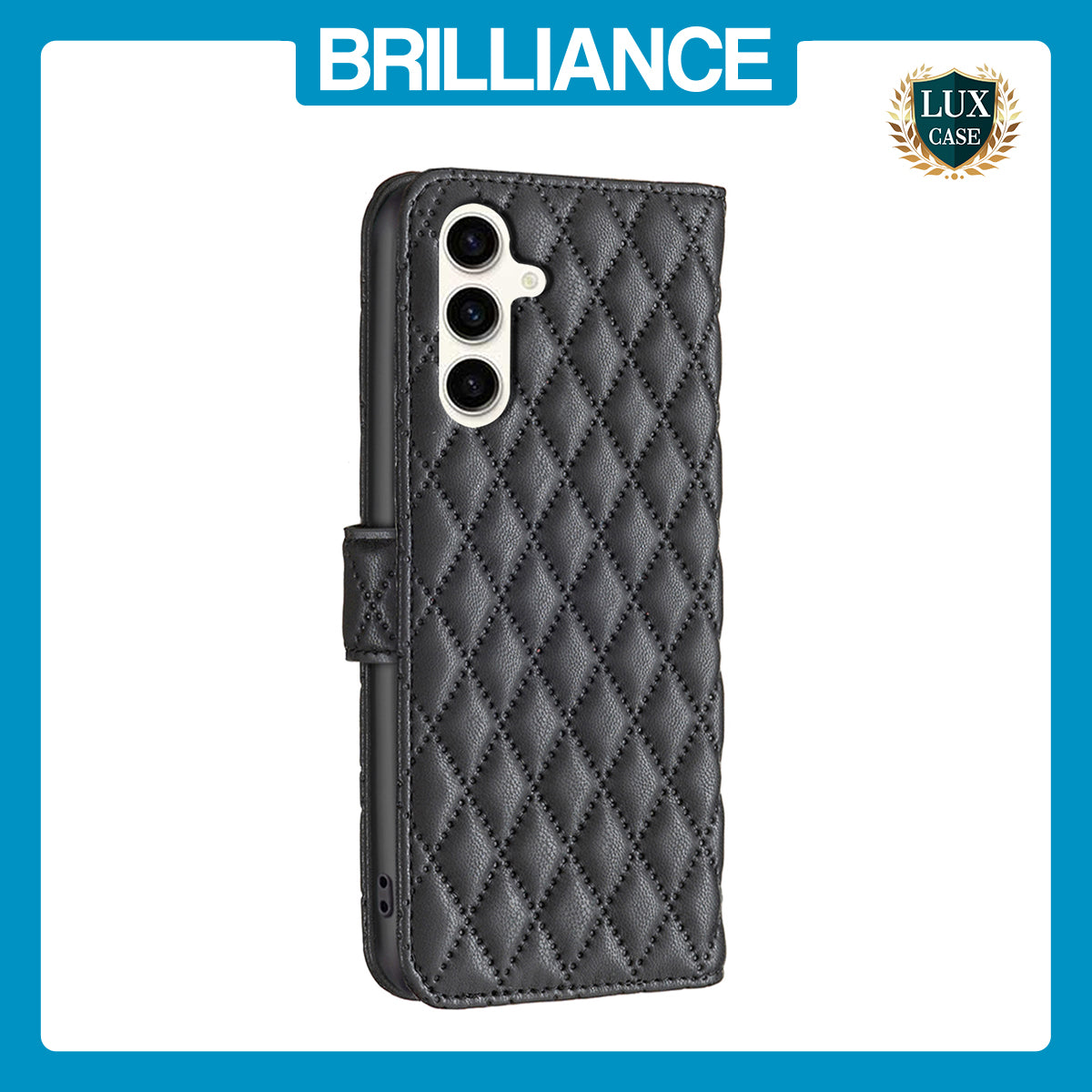 Samsung S23 FE Black Leather Wallet Case