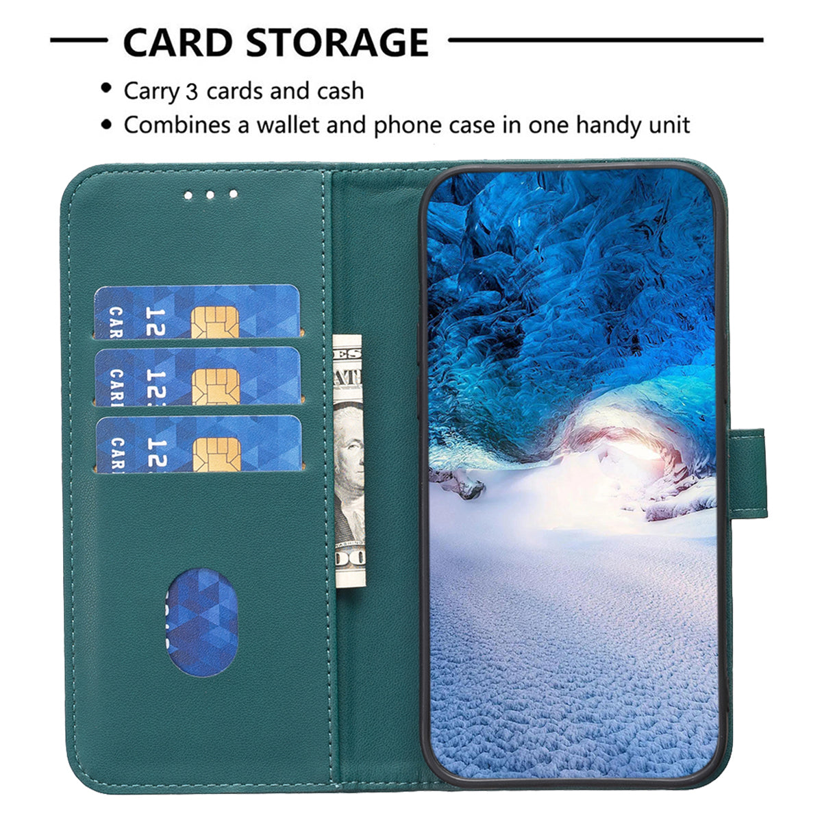 Samsung S24 Ultra Flip Book PU Genuine Leather Detachable Strong Magnetic Wallet With Card Pockets Case Green