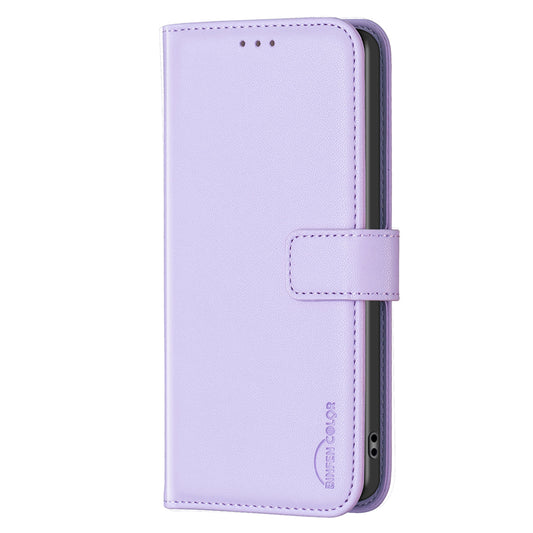 Samsung S24 Ultra Flip Book PU Genuine Leather Detachable Strong Magnetic Wallet With Card Pockets Case Lavender