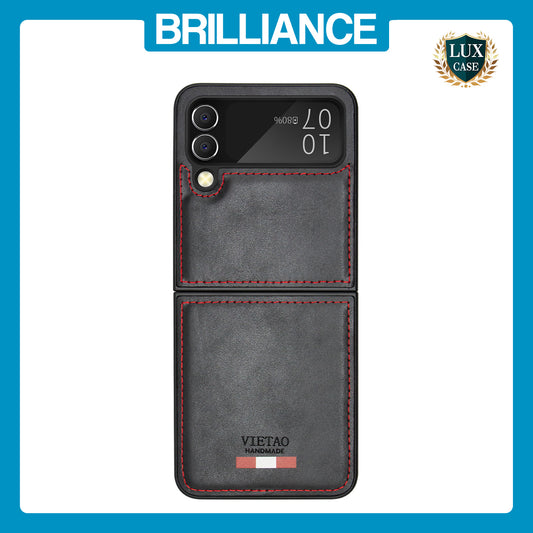 Samsung Flip4  Leather Case Black
