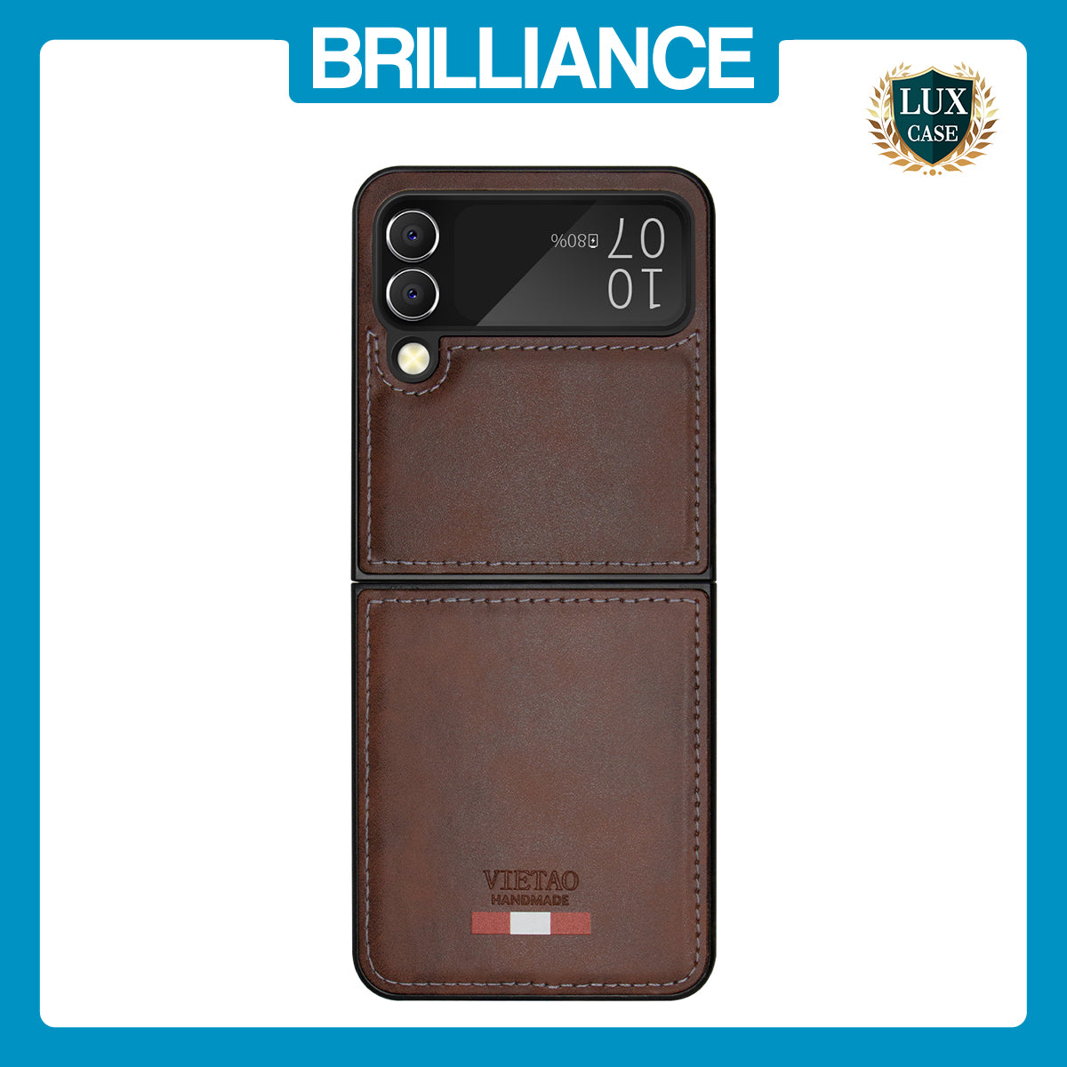Samsung Flip3  Leather Case Brown