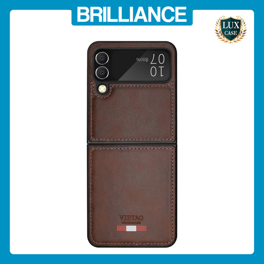 Samsung Flip3  Leather Case Brown