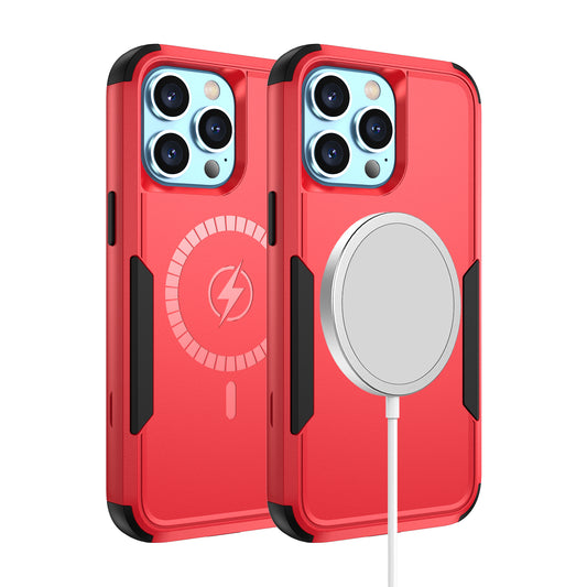 iPhone 14 Pro Red Shockproof Magnetic Hybrid Case
