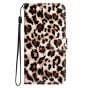 IPhone 15 Pro Max Flip PU Leather Wallet 3D Print Leopard With Wrist Strap Case