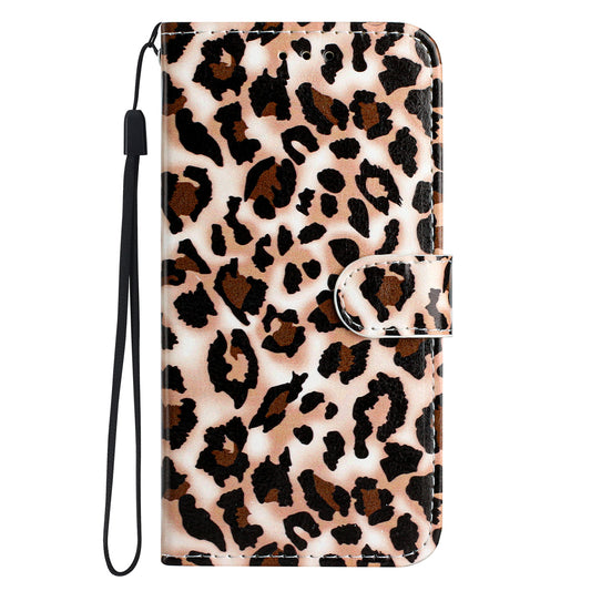 Samsung S24 Ultra Flip PU Leather Wallet 3D Print Leopard With Wrist Strap Case