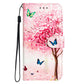 IPhone 15 Flip PU Leather Wallet 3D Print Cartoon Butterfly Flower With Wrist Strap Case - CellularPort