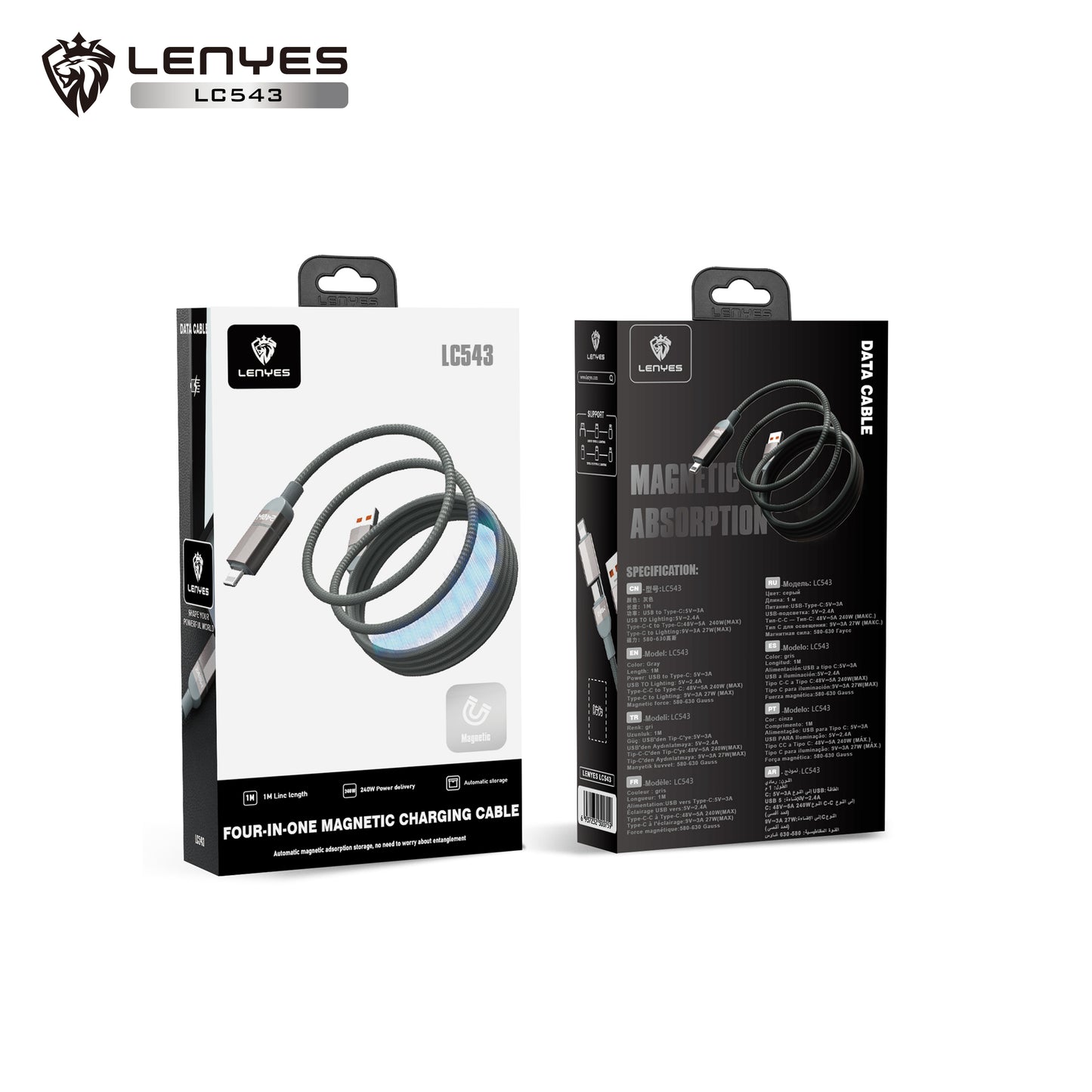 Lenyes LC543 4-in-1 Magnetic Cable