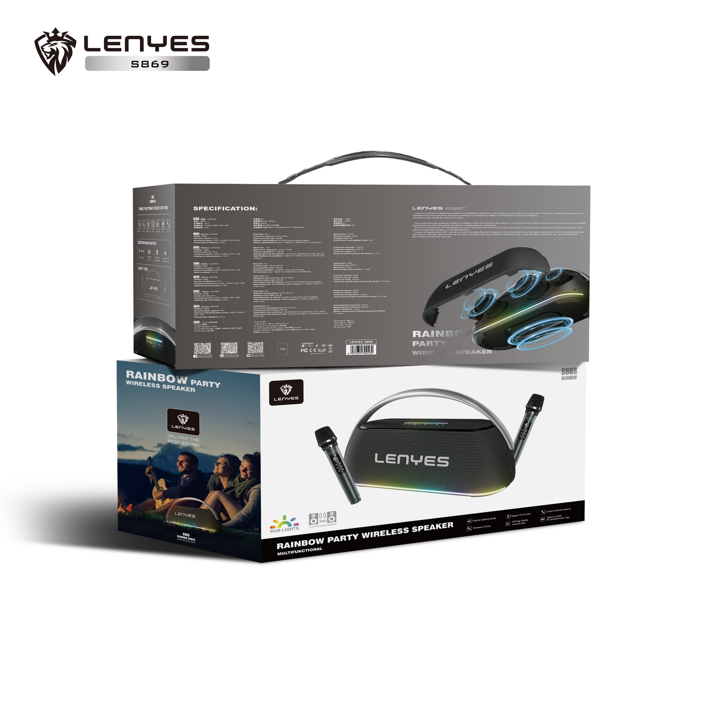 Lenyes S869 Rainbow Party Speaker
