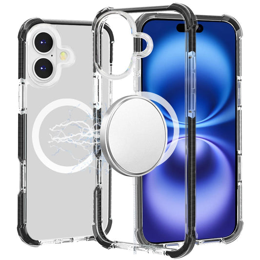 iPhone 17 Transparent Magnetic Hybrid Case - Black