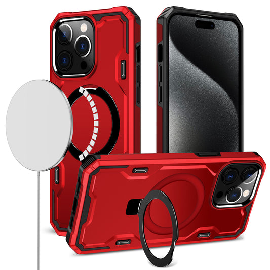 iPhone 13 Pro Max Red Simplistic Ring Stand Hybrid Case