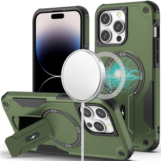 iPhone 14 Pro Max Midnight Green Bracket Kickstand Case