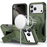 iPhone 17 Pro Max Kickstand Magnetic Hybrid Case - Midnight Green