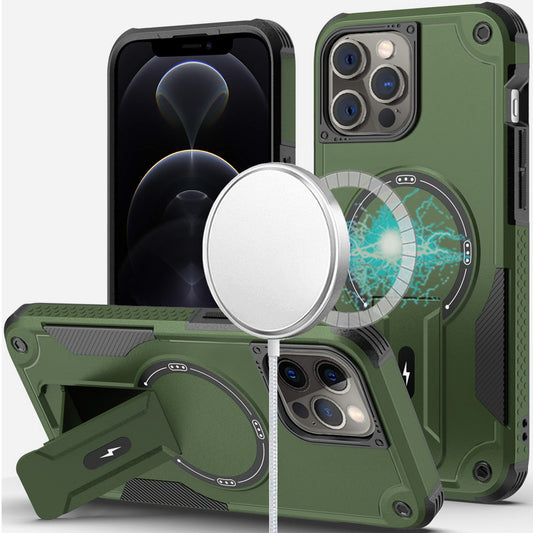 iPhone 12/12 Pro Midnight Green Bracket Kickstand Case