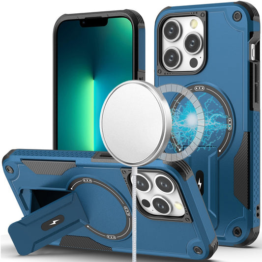 iPhone 13 Pro Blue Bracket Kickstand Hybrid Case