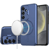 Samsung S25/S24 Blue Camera Cap Kickstand Matte Hybrid Case