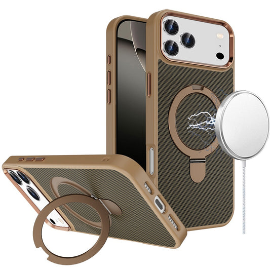 iPhone 17 Pro Brown Carbon Ring Case